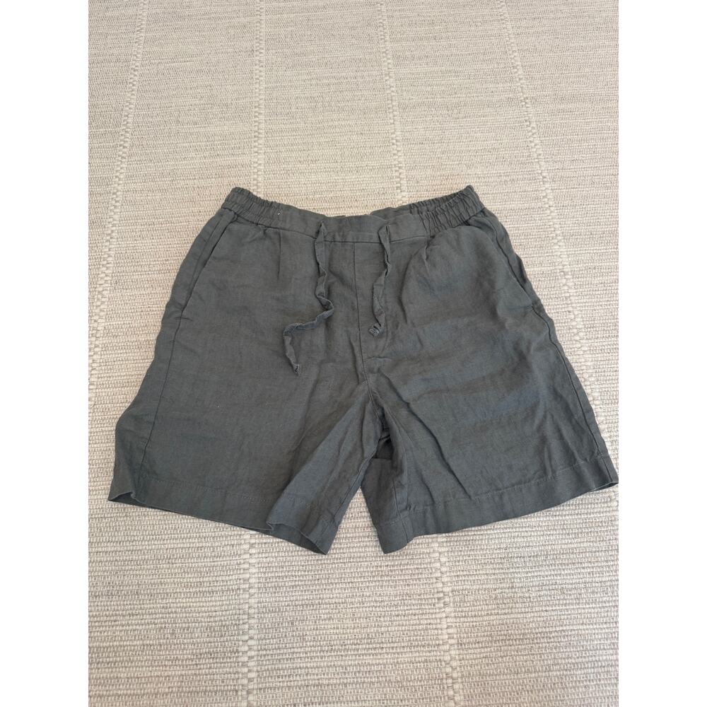 Mens Zara Linen Shorts Olive Green Medium $60